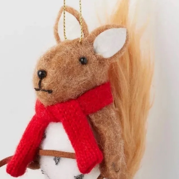 Felt Squirrel Riding Sled Ornament, NWT - Picture 3 of 3